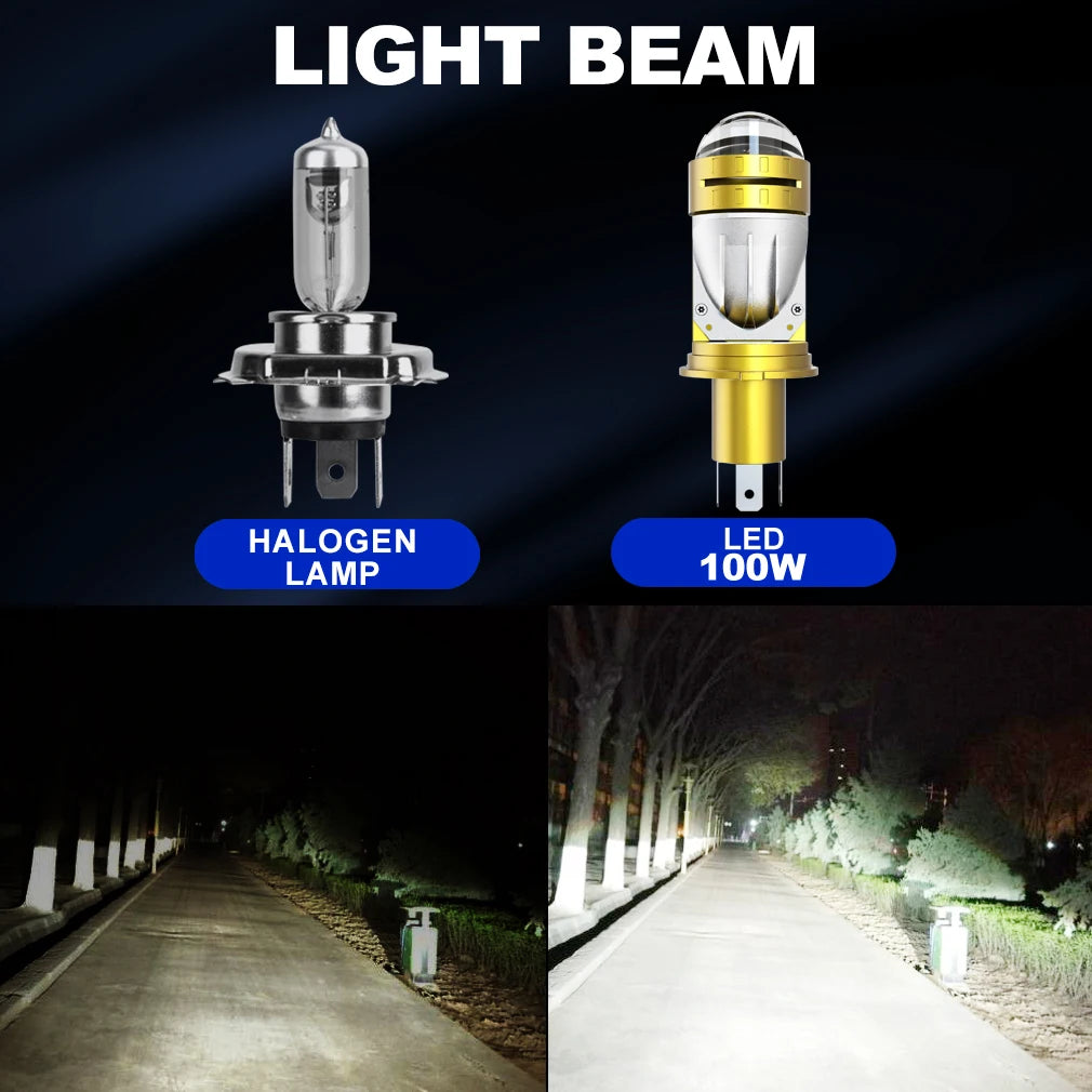 XSTORM H4 LED proiector lentilă far 100W 60000LM mașina LED H4 far Canbus Turbo mare putere mini auto/moto lampă lumină de ceață