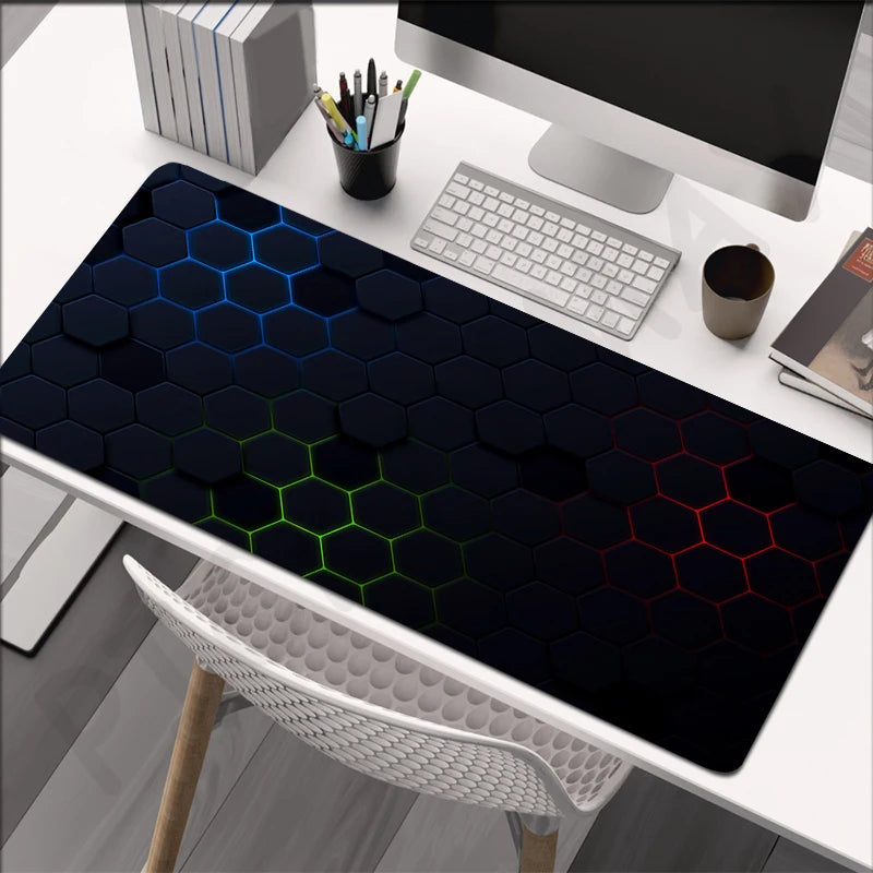 Mouse pad de gaming XXL antiderapant, design RGB hexagonal, diverse modele