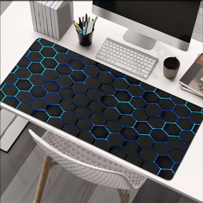 Mouse pad de gaming XXL antiderapant, design RGB hexagonal, diverse modele